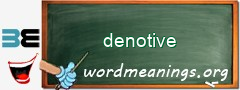 WordMeaning blackboard for denotive